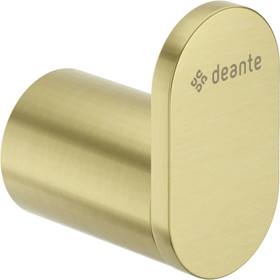 Одинарный крючок для ванной Deante Round, золотой шлифованный, нержавеющая сталь, 50 мм