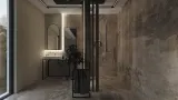 Зеркало подвесное асимметричное Deante Silia в алюминиевой раме, nero, 500 x 1000 мм — фото 2