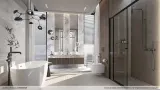 Полка настенная Deante Silia titanium, латунь и нержавеющая сталь, 436 мм, шлифованная — фото 3
