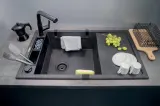 Набор аксессуаров Deante MAGNETIC nero для мойки: крючок для губки, релинг, корзины из нержавеющей стали — фото 5