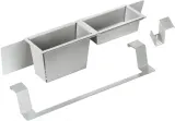 Набор аксессуаров для мойки Deante MAGNETIC из нержавеющей стали, матовый: крючок, релинг, корзины — фото 1