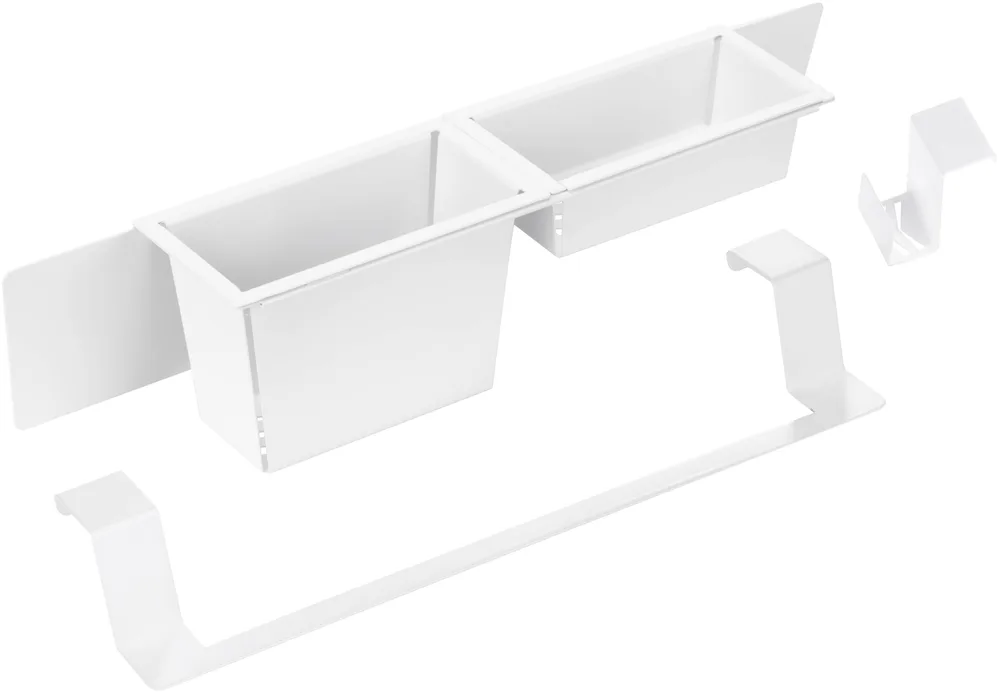 Набор аксессуаров для мойки Deante MAGNETIC bianco: крючок, релинг, корзины, нержавеющая сталь