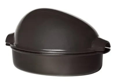 Большая форма для запекания мяса Emile Henry 41,5×22 см, 8 л, керамика HR, чёрная