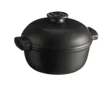 Кастрюля круглая керамическая Emile Henry Delight 2 л, 22,5 x 17,3 см, с крышкой, чёрная — фото 1