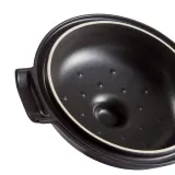Кастрюля круглая керамическая Emile Henry Delight 2 л, 22,5 x 17,3 см, с крышкой, чёрная — фото 3