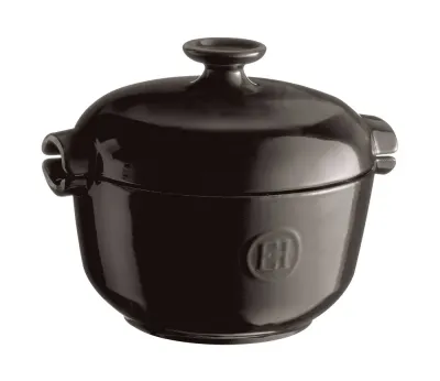 Кастрюля для риса Emile Henry керамическая Flame 2,24 л, 25,5 x 20,5 см, чёрная