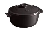Кастрюля круглая керамическая Emile Henry Flame с крышкой, 27,5 x 22 x 11 см, чёрная — фото 1