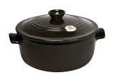 Кастрюля круглая керамическая Emile Henry Flame с крышкой, 32 x 27 x 16,5 см, чёрная — фото 1