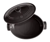 Кастрюля овальная керамическая Emile Henry Flame с крышкой, 39,5 x 26,5 x 18,5 см, чёрная — фото 2