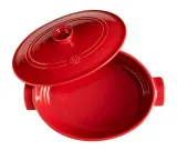 Кастрюля овальная керамическая Emile Henry Flame с крышкой, 39,5 x 26,5 x 18,5 см, красная — фото 2