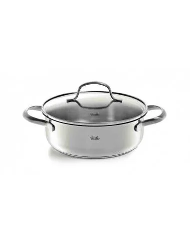 Кастрюля низкая Fissler San Francisco 16 см, 1,2 л, нержавеющая сталь, со стеклянной крышкой, серебристая
