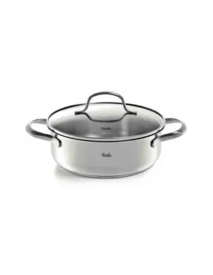 Кастрюля низкая Fissler San Francisco 16 см, 1,2 л, нержавеющая сталь, со стеклянной крышкой, серебристая
