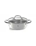 Кастрюля низкая Fissler San Francisco 16 см, 1,2 л, нержавеющая сталь, со стеклянной крышкой, серебристая — фото 1