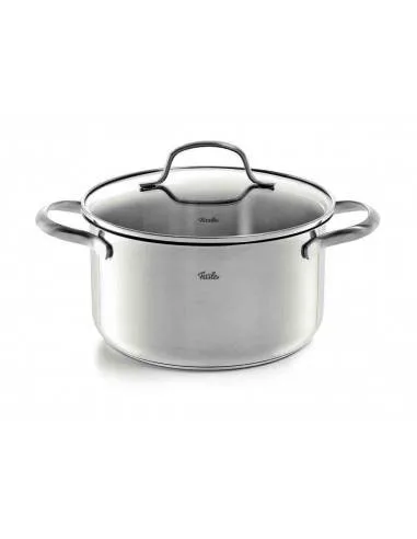 Кастрюля высокая Fissler San Francisco 20 см, 3,3 л, нержавеющая сталь 18/10, стеклянная крышка, индукция, серебристая