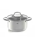 Кастрюля высокая Fissler San Francisco 20 см, 3,3 л, нержавеющая сталь 18/10, стеклянная крышка, индукция, серебристая — фото 1
