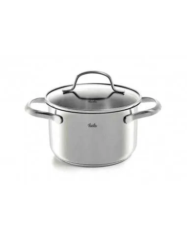 Кастрюля высокая Fissler San Francisco 16 см, 1,9 л, нержавеющая сталь, стеклянная крышка, индукция, серебристая