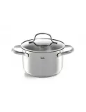 Кастрюля высокая Fissler San Francisco 16 см, 1,9 л, нержавеющая сталь, стеклянная крышка, индукция, серебристая — фото 1