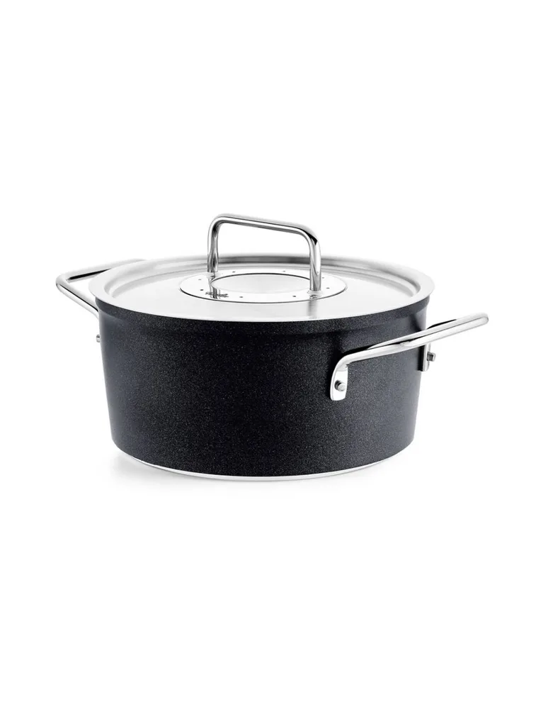 Кастрюля высокая Fissler Adamant 24 см, 4,9 л, антипригарная, для индукционных плит, чёрная