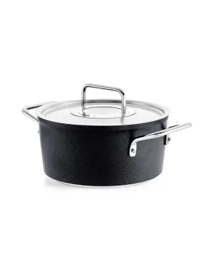 Кастрюля высокая Fissler Adamant 24 см, 4,9 л, антипригарная, для индукционных плит, чёрная