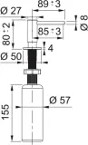 Дозатор для мыла FRANKE Atlas, нержавеющая сталь 316 с покрытием PVD, чёрный — фото 4