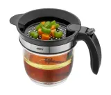 Жироотделитель GEFU FLUIDO 1 л, с ситом, пластик и нержавеющая сталь, 23 x 15 x 15 см, чёрный — фото 2