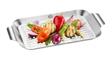 Лоток для гриля плоский GEFU BBQ размер S 32,5 см, нержавеющая сталь, перфорированный — фото 1