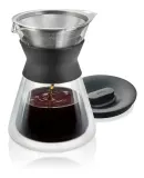 Кофейник для заваривания кофе GEFU Butio Thermo 500 мл, боросиликатное стекло с двойными стенками, многоразовый стальной фильтр — фото 1