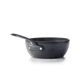 Сотейник GreenPan Craft 20 см, 2 л, керамическое антипригарное покрытие, нержавеющая сталь, для всех плит, чёрный — фото 2