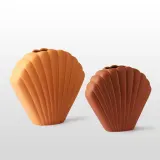 Керамическая ваза HK Living Shell, размер M, коричневая, высота 18,2 см — фото 3
