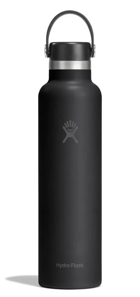 Термобутылка Hydro Flask Standard Flex Cap 24 oz (0,709 л) из нержавеющей стали 18/8, чёрная Tonal Black