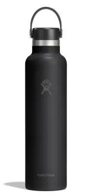 Термобутылка Hydro Flask Standard Flex Cap 24 oz (0,709 л) из нержавеющей стали 18/8, чёрная Tonal Black