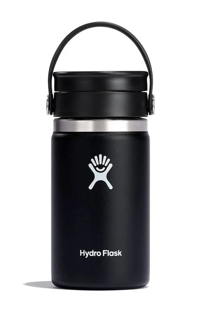 Термобутылка Hydro Flask Wide Mouth Flex Sip Lid 12 oz (0,355 л) с поворотной крышкой для питья, черная Black