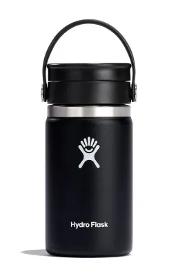 Термобутылка Hydro Flask Wide Mouth Flex Sip Lid 12 oz (0,355 л) с поворотной крышкой для питья, черная Black