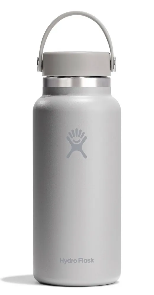 Термобутылка Hydro Flask Wide Mouth Flex Cap 32 oz (0,946 л), широкое горло, серая Birch