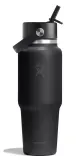 Термобутылка Hydro Flask Travel Bottle 32 oz (0,946 л) с крышкой Wide Flex Straw Cap и трубочкой, черная Tonal Black — фото 1