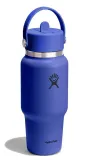 Термобутылка с трубочкой Hydro Flask Wide Flex Straw Cap Travel Bottle 24 oz (0,71 л), сталь 18/8, синяя Capri Blue — фото 2