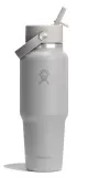 Термобутылка Hydro Flask Travel Bottle 32 oz (0,946 л) с крышкой Wide Flex Straw Cap и трубочкой, серая Birch — фото 1