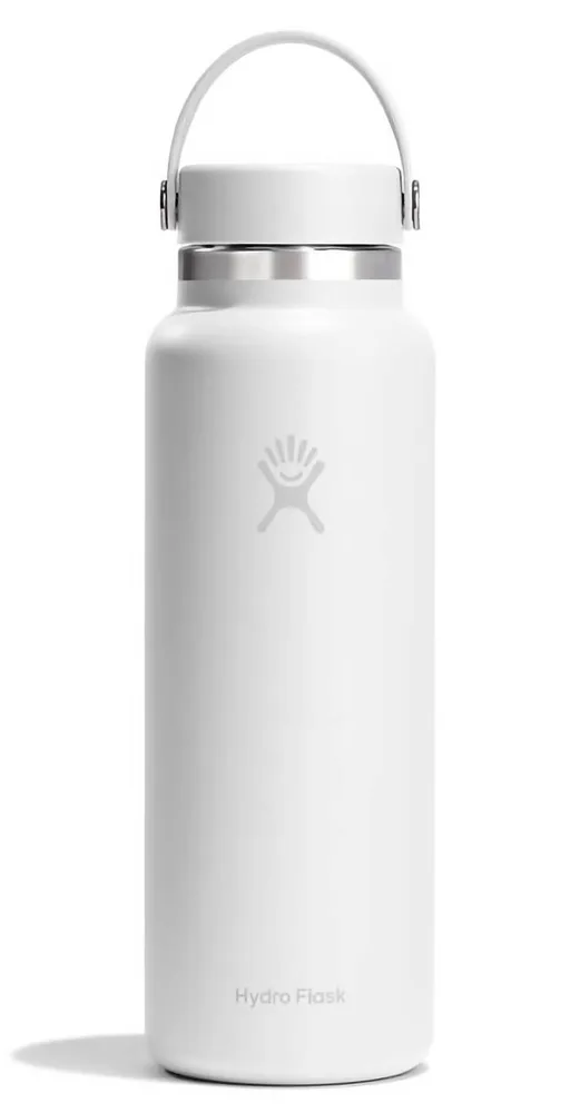 Термобутылка Hydro Flask Wide Mouth Flex Cap 40 oz (1,18 л) из нержавеющей стали 18/8, белая Tonal White