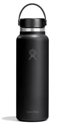 Термобутылка Hydro Flask Wide Mouth Flex Cap 40 oz (1,18 л) из нержавеющей стали 18/8, чёрная Tonal Black