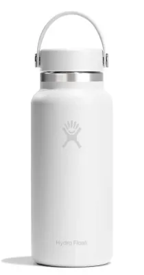 Термобутылка Hydro Flask Wide Mouth Flex Cap 32 oz (0,946 л) из нержавеющей стали 18/8, белая Tonal White