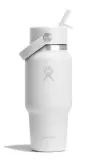 Термобутылка с трубочкой Hydro Flask Wide Flex Straw Cap Travel Bottle 24 oz (0,71 л), сталь 18/8, белая — фото 1