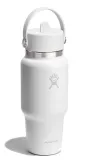 Термобутылка с трубочкой Hydro Flask Wide Flex Straw Cap Travel Bottle 24 oz (0,71 л), сталь 18/8, белая — фото 2