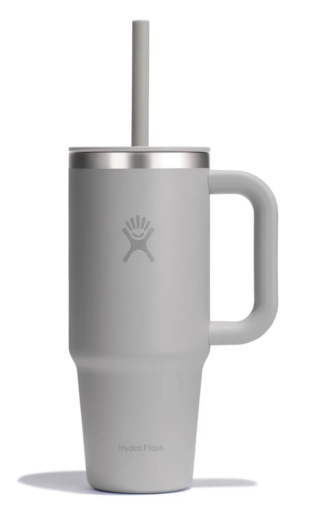 Термокружка Hydro Flask All Around Travel Tumbler 24 oz (0,709 л) с ручкой и трубочкой, серая Birch