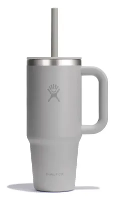 Термокружка Hydro Flask All Around Travel Tumbler 24 oz (0,709 л) с ручкой и трубочкой, серая Birch