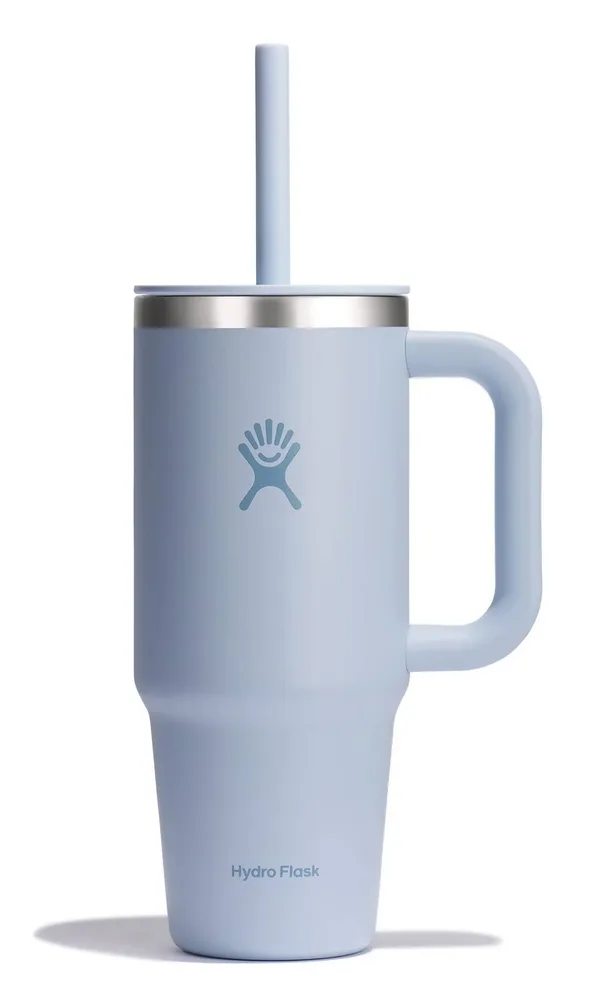 Термокружка Hydro Flask All Around Travel Tumbler 24 oz (0,709 л) с ручкой и трубочкой, синяя Surf