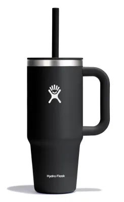Термокружка Hydro Flask All Around Travel Tumbler 24 oz (0,709 л) с ручкой и трубочкой, черная Black