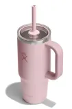 Термокружка с трубочкой и ручкой Hydro Flask All Around Travel Tumbler 24 oz (0,709 л), сталь 18/8, пудрово-розовая Trillium-Clear — фото 2