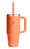 Термокружка Hydro Flask All Around Travel Tumbler 24 oz (0,709 л) с ручкой и трубочкой, оранжевая Nectar — фото 1