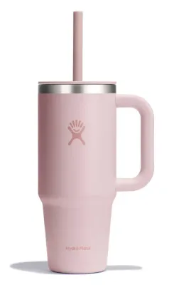 Термокружка Hydro Flask All Around Travel Tumbler 24 oz (0,709 л) с ручкой и трубочкой, пудрово-розовая Trillium