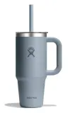 Термокружка с трубочкой и ручкой Hydro Flask All Around Travel Tumbler 24 oz (0,709 л), сталь 18/8, сланцево-серая Shale Gray — фото 1